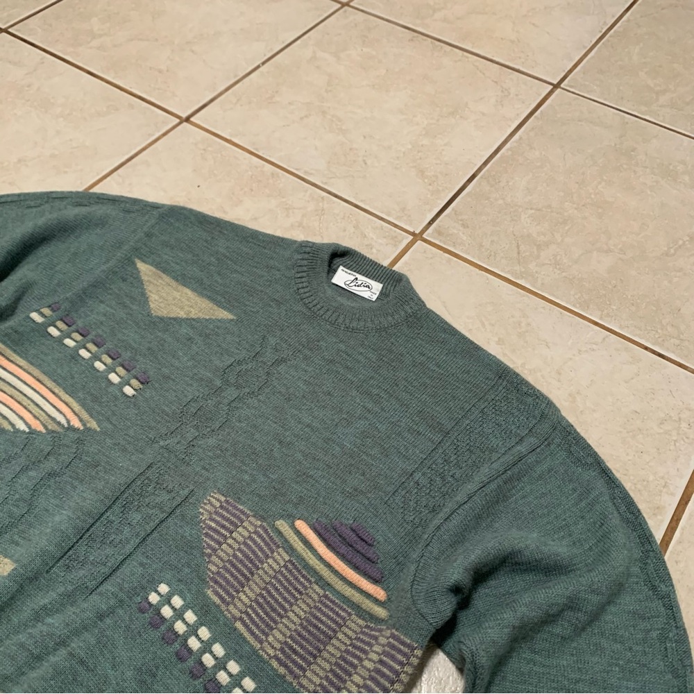 Vintage Maglieria Lidia Crazy Pattern 3D Knit Sweater Size L